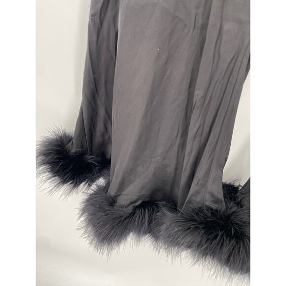 Sleeper Boudoir Black Feather-Embellished Lounge Pajama Pants - Picture 4 of 8